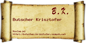 Butscher Krisztofer névjegykártya